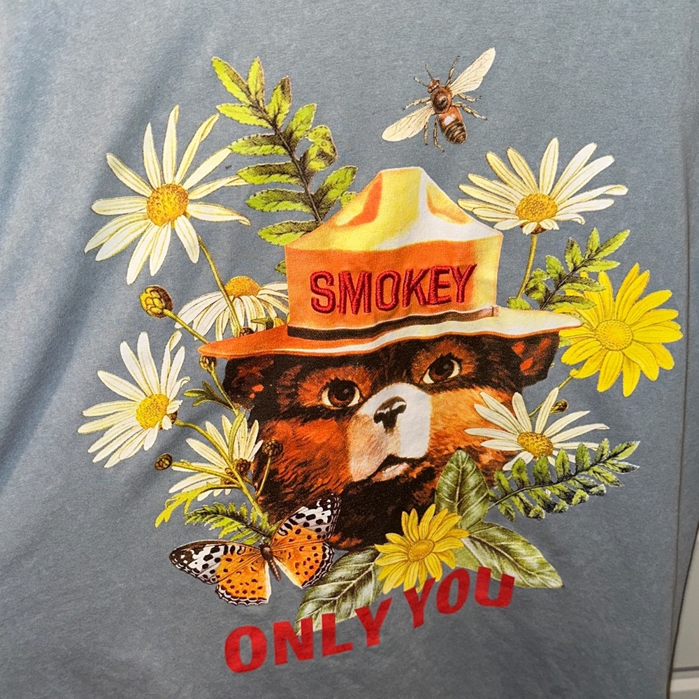 Smokey Bear Graphic Muscle Tee - Blue - Picture 2 of 4